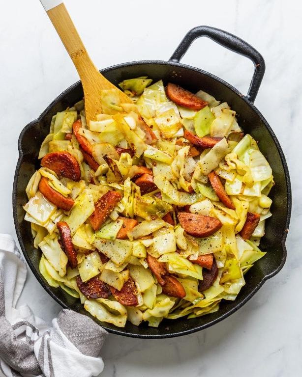 Baked Cabbage and Sausage Skillet
