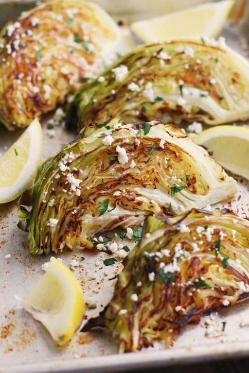 Baked Cabbage with Feta and Olives
