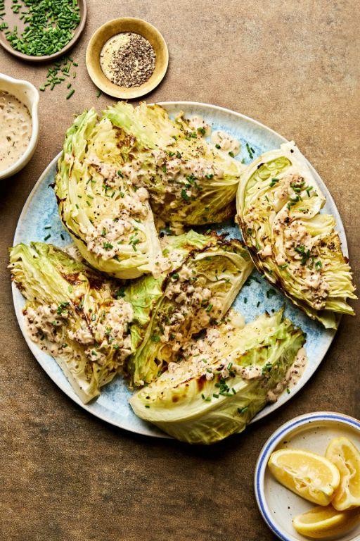 Baked Cabbage with Mustard Cream Sauce