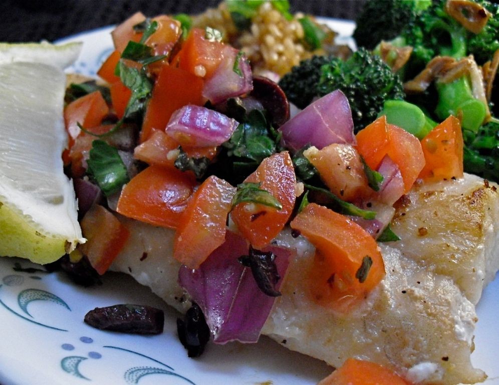 Baked Cod with Mediterranean Salsa