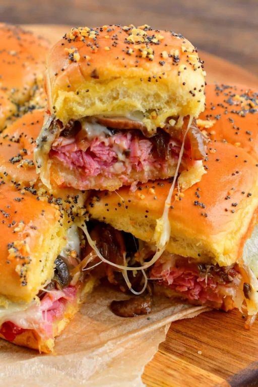 Baked Corned Beef and Swiss Cheese Sliders