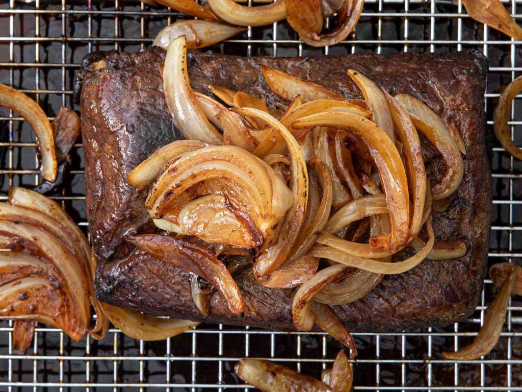 Baked Corned Beef with Caramelized Onions