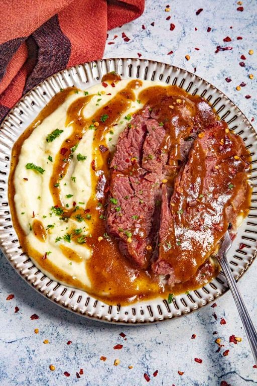 Baked Corned Beef with Guinness Gravy