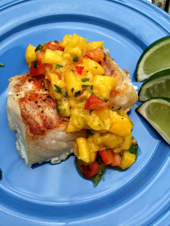 Baked Haddock with Mango Salsa