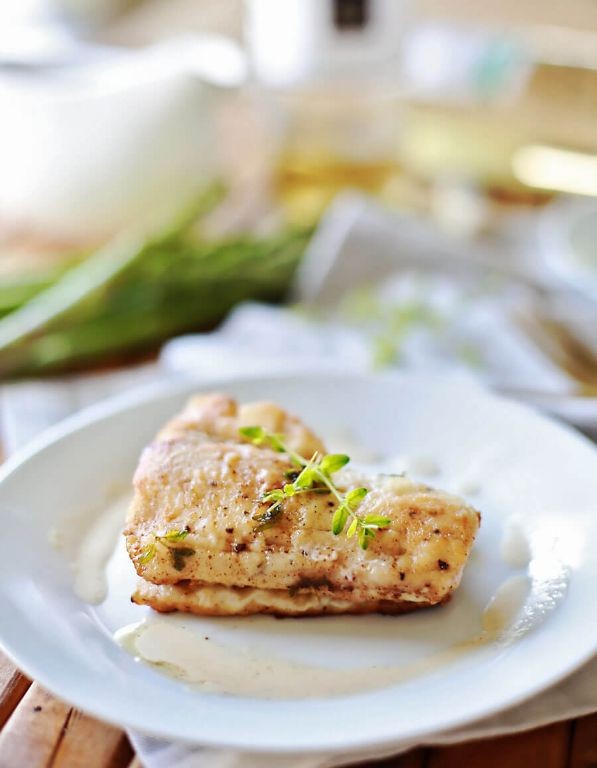 Baked Haddock with White Wine Butter Sauce