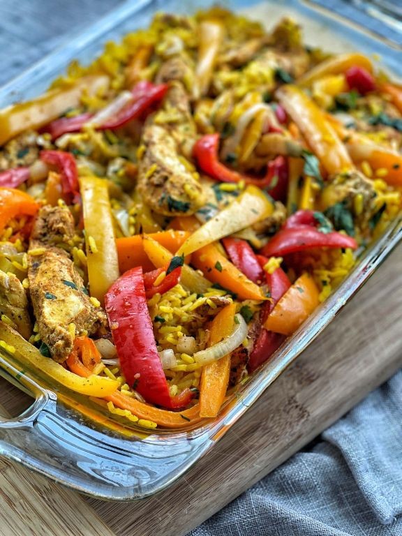 Baked Knorr Chicken and Rice Fajita Style
