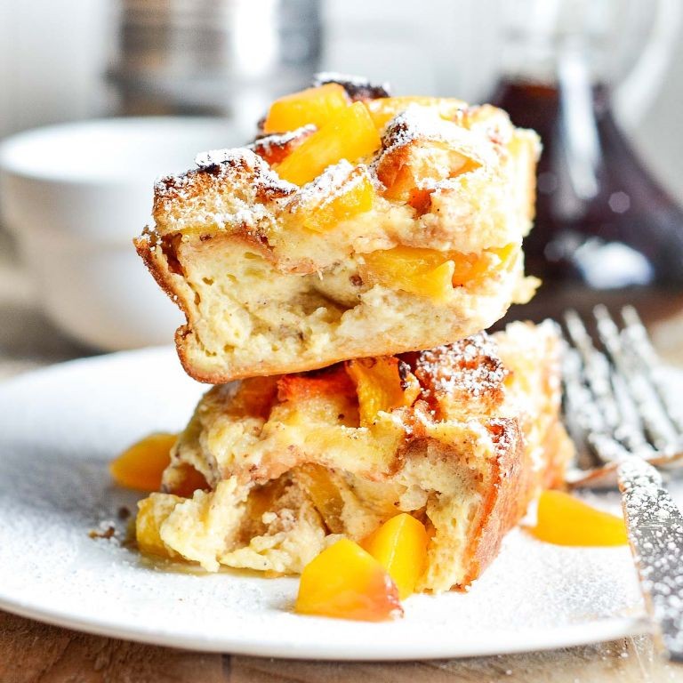 Baked Peach French Toast Casserole