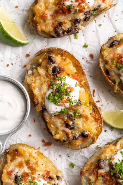 Baked Potato Skins with Jalapeño Greek Yogurt