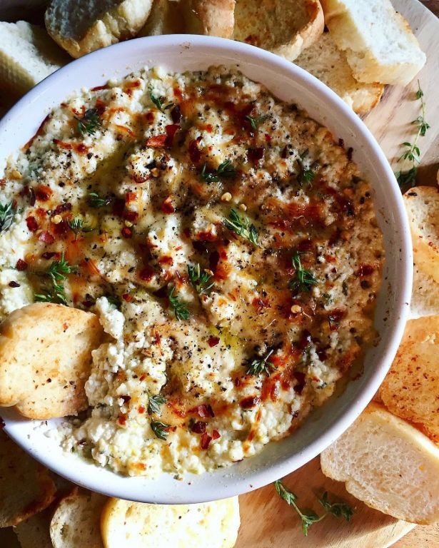 Baked Ricotta with Garlic and Rosemary