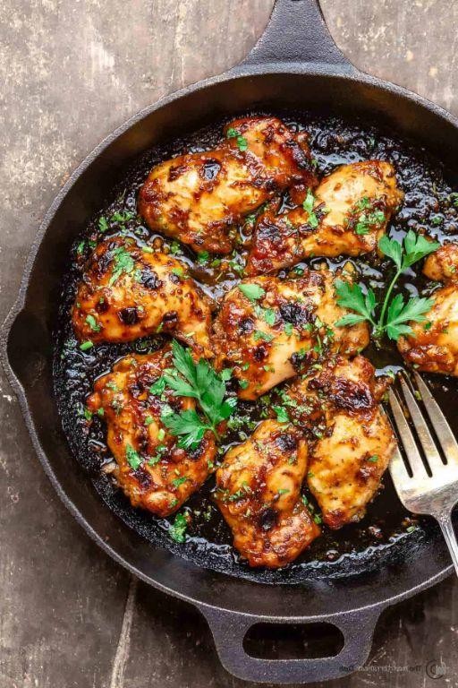 Balsamic Glazed Baked Bone-In Chicken Breast