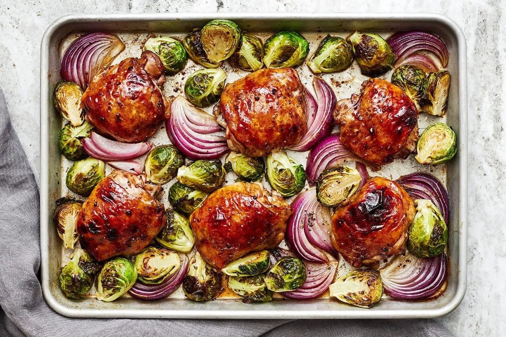 Balsamic Glazed Chicken Breast and Brussels Sprouts