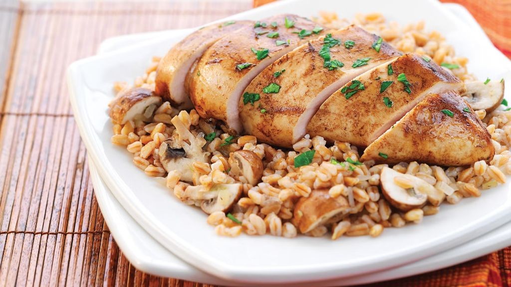 Balsamic Glazed Chicken with Farro Rice