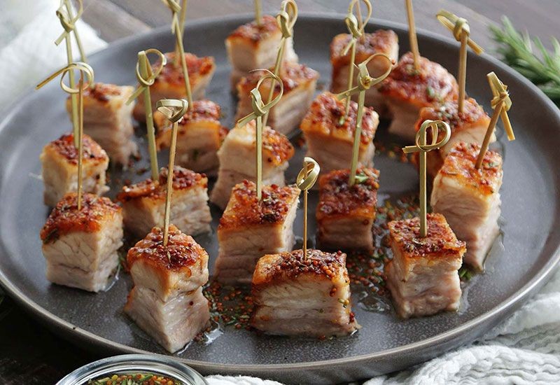 Balsamic Glazed Rosemary Pork Bites
