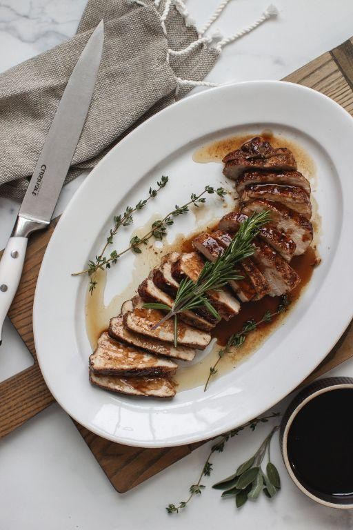 Balsamic Glazed Thin Sliced Pork Medallions
