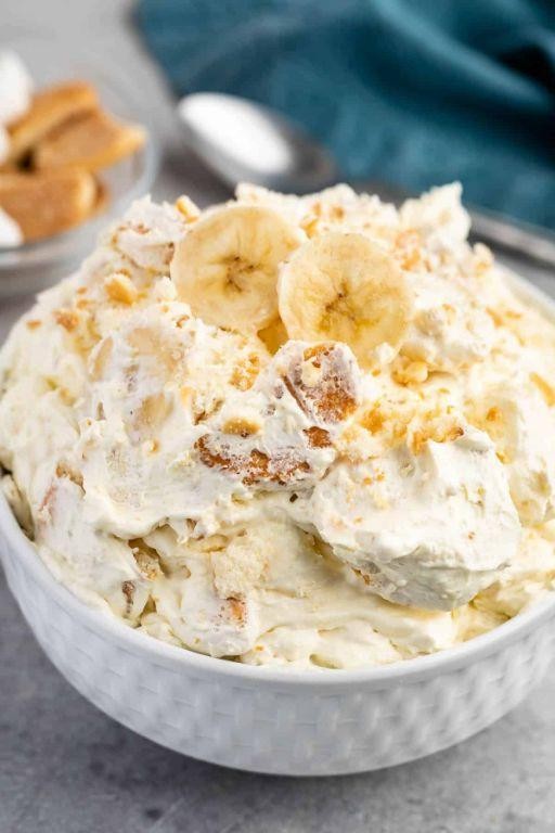 Banana Fluff Salad with Mini Marshmallows