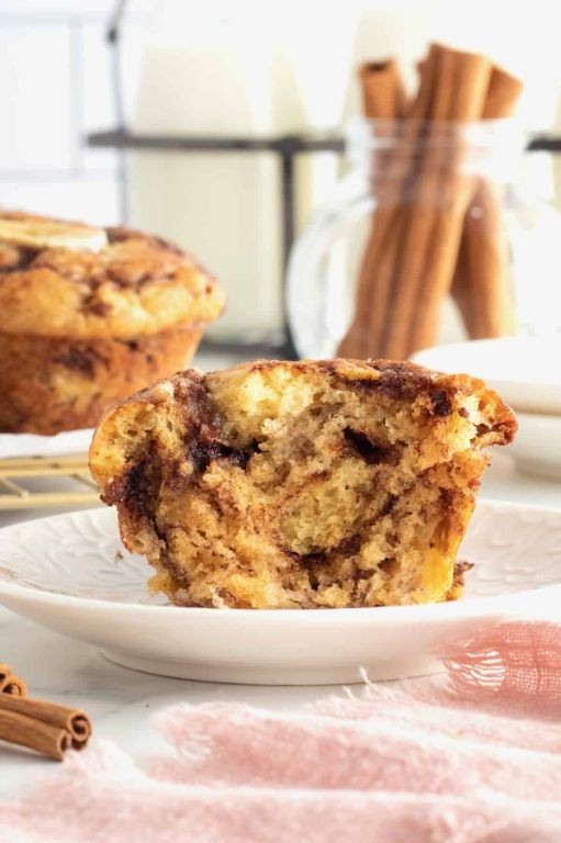 Banana Nut Mug Muffin with Cinnamon Swirl
