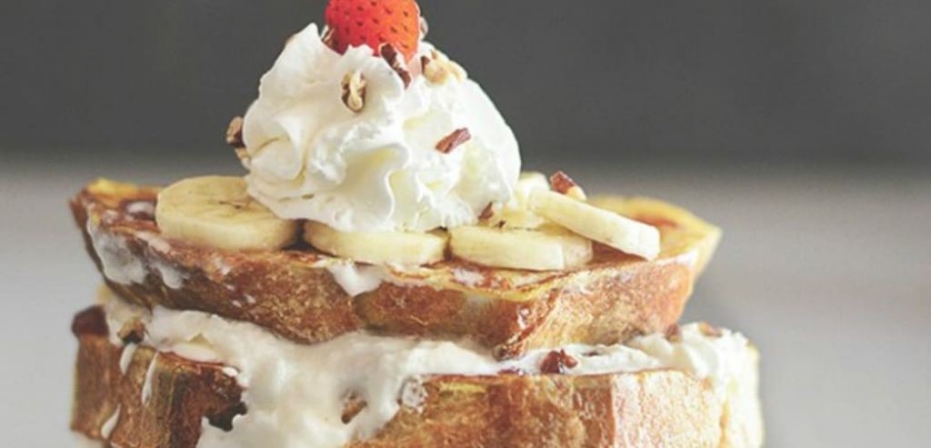 Banana Split French Toast with Maple Syrup