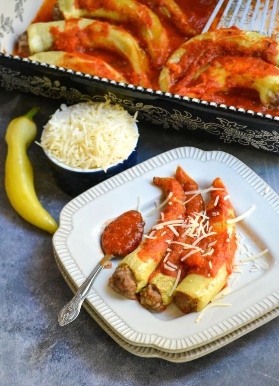 Banana Squash and Sausage Stuffed Peppers
