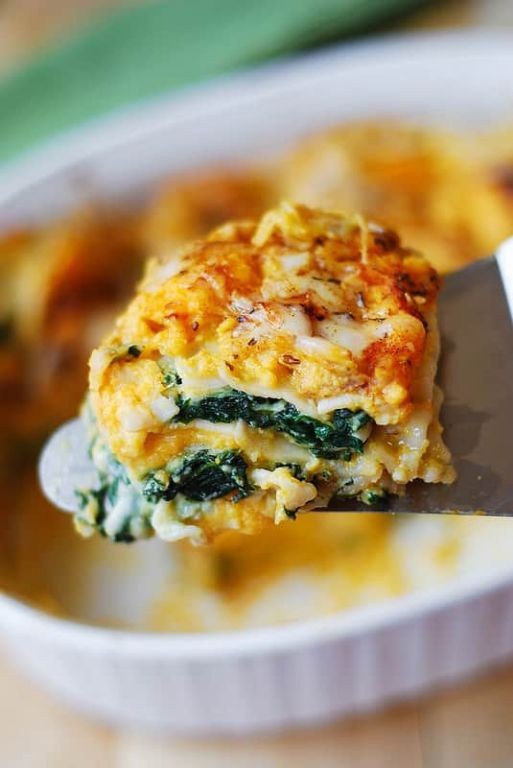 Banana Squash and Spinach Lasagna