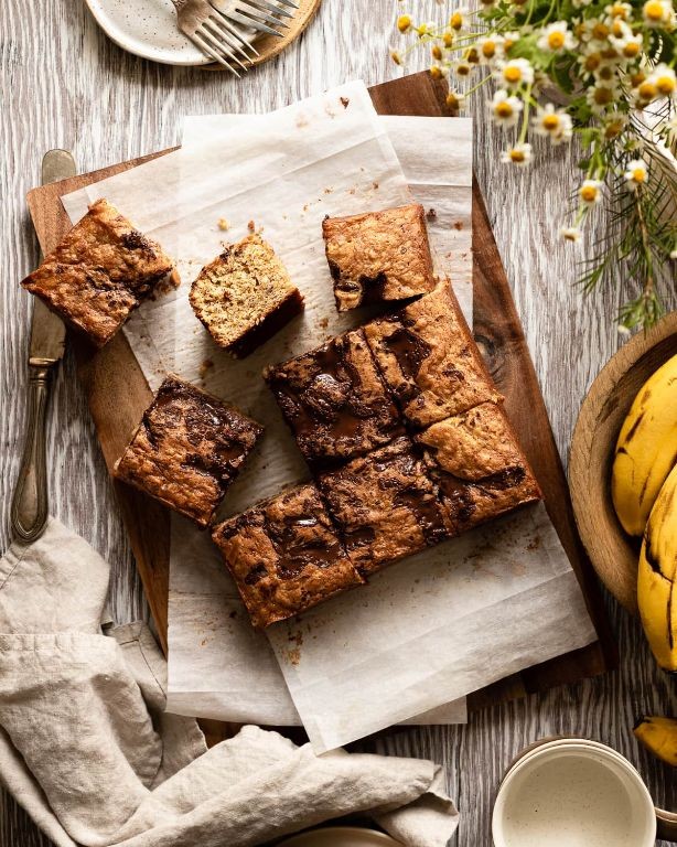Banana Walnut Sourdough Snack Cake