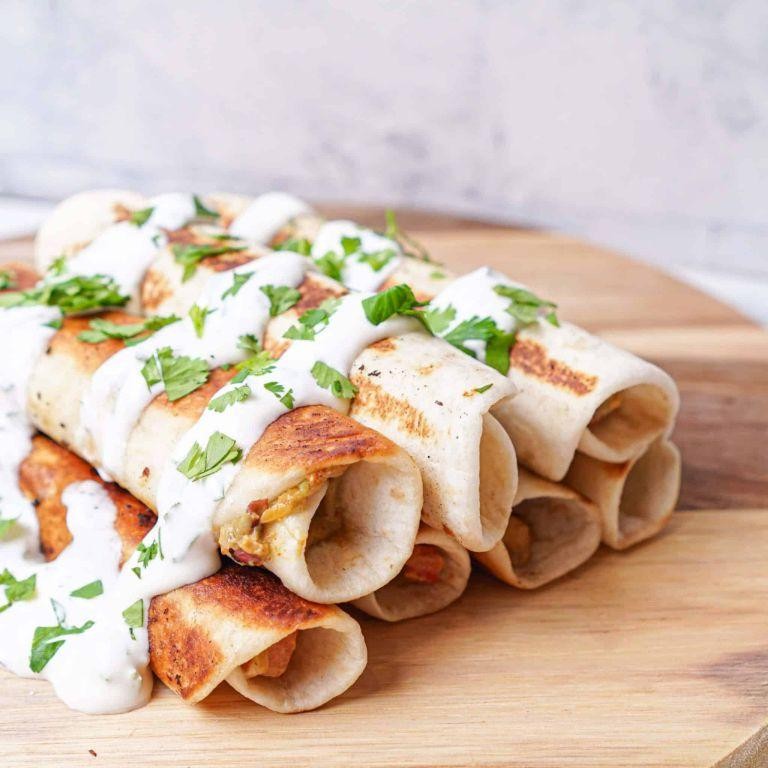 Barbacoa Flautas with Lime Crema