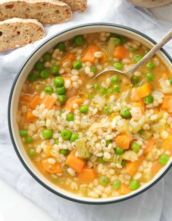 Barley Soup with Carrots, Celery, and Thyme