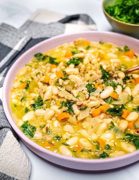 Barley Soup with Kale and White Beans