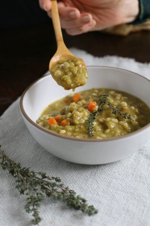 Barley Soup with Peas and Mint