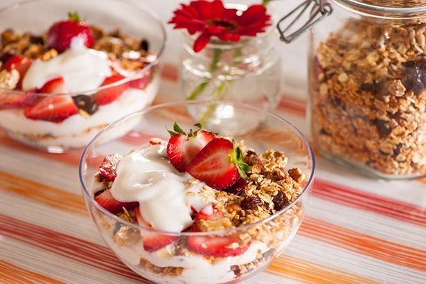 Barley and Yogurt Parfait with Granola