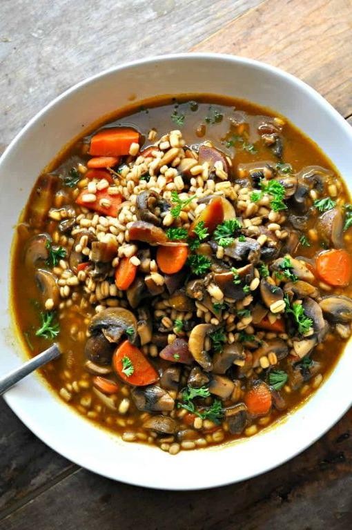 Barley and mushroom stew