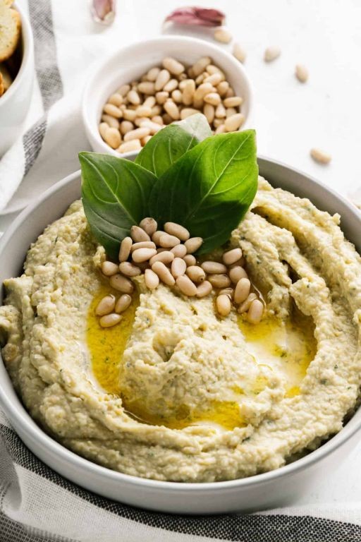 Basil and Pine Nut Hummus