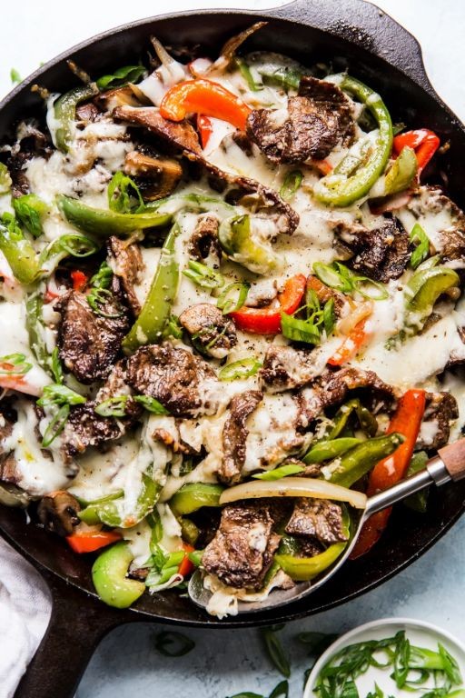 Beef Philly Cheesesteak Skillet