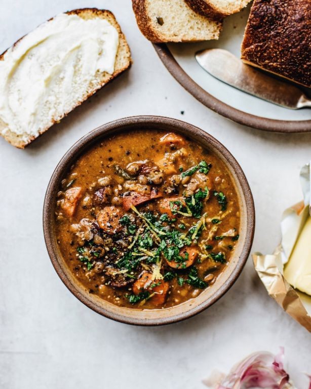 Beef Sausage and Lentil Soup
