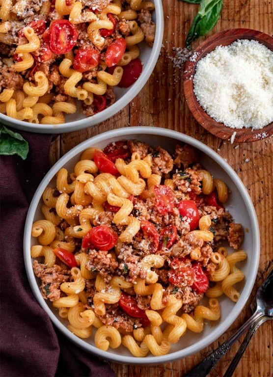 Beef Sausage and Tomato Basil Pasta