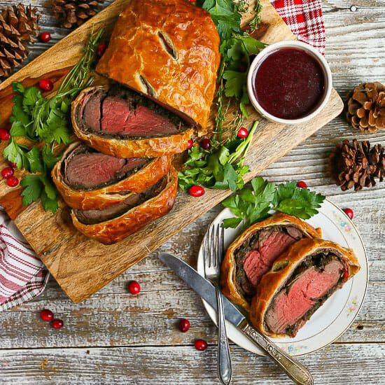Beef Wellington with Red Wine Reduction