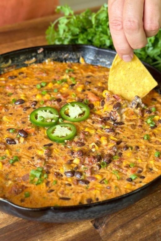 Beef and Bean Velveeta Queso Casserole
