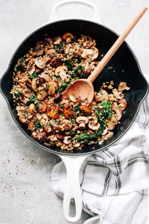 Beef and Mushroom Cauliflower Rice Skillet