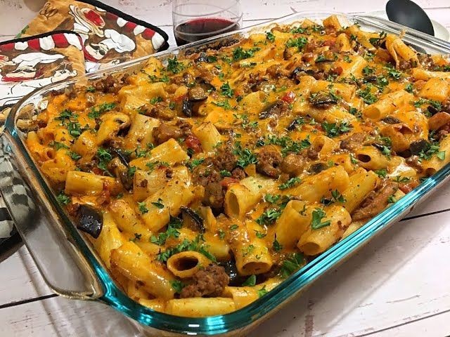 Beef and Mushroom Pasta Bake