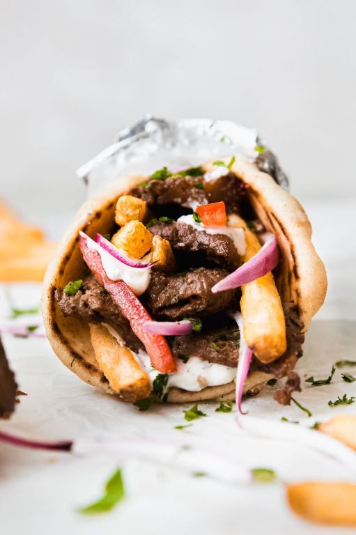 Beef and Yogurt Kebab Wrap