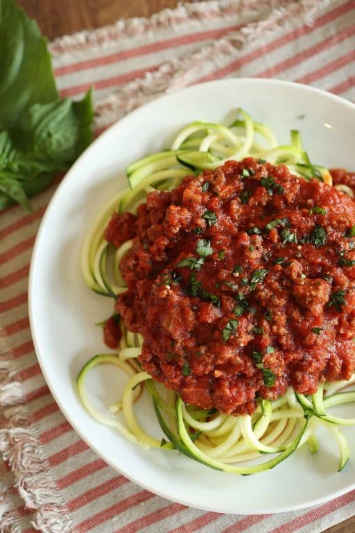Beef and Zucchini Noodle Bolognese