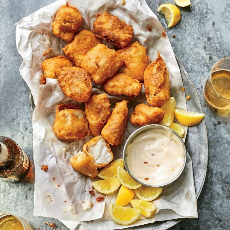 Beer-Battered Fried Flounder with Malt Vinegar