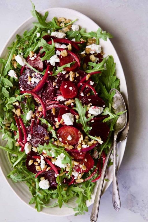Beet and Walnut Salad with Balsamic Dressing