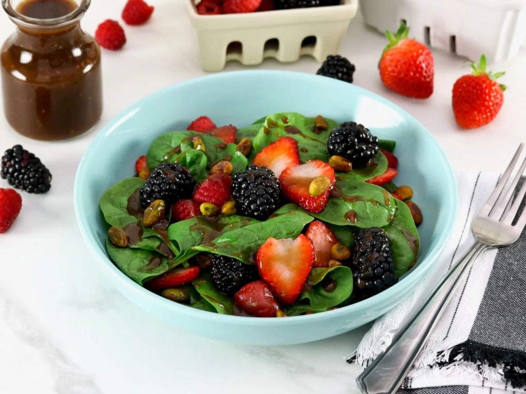 Berry and Spinach Salad with Maple Vinaigrette