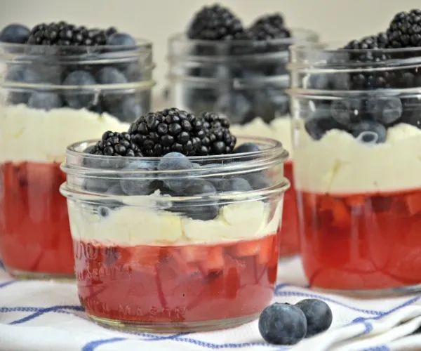Berry blast jello parfait