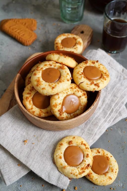 Biscoff Cookie Butter Thumbprint Cookies