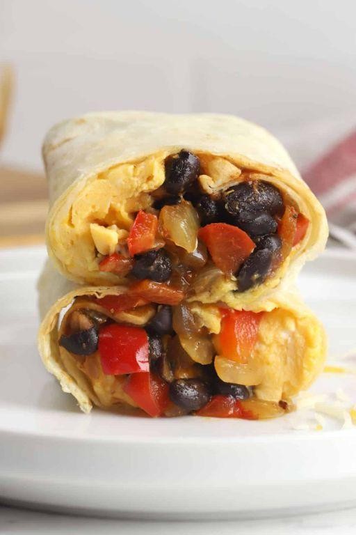 Black Bean and Egg Breakfast Burrito