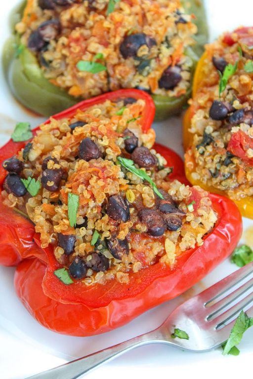 Black Bean and Quinoa Stuffed Peppers