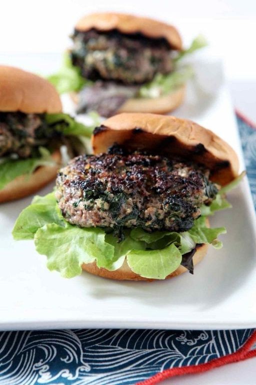 Black Bean and Spinach Burgers with Feta
