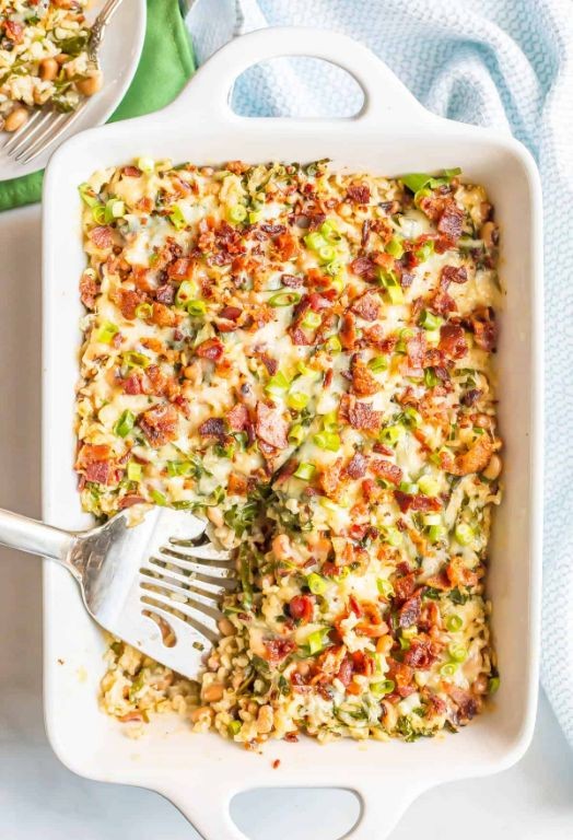 Black Eyed Pea and Squash Casserole with Bacon