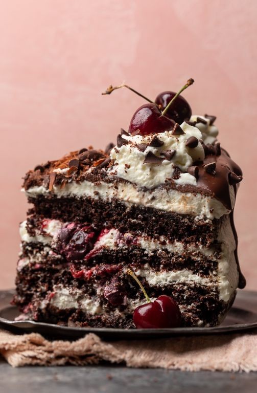 Black Forest Princess Cake with Cherry Filling